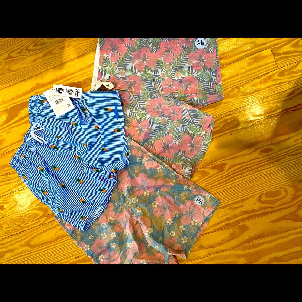 3 Board-shorts. All new with tags. Size small